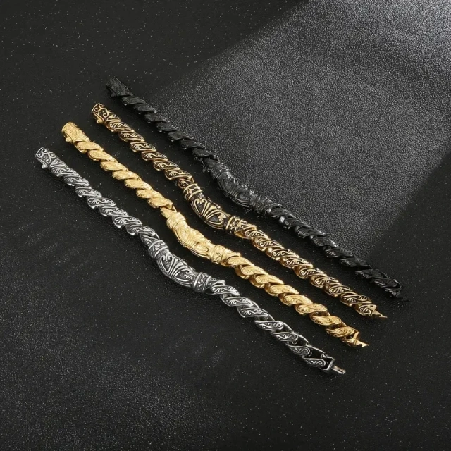 10mm Nordic Viking Bracelet Wholesale Stainless Steel Link Chain Bracelet for Men