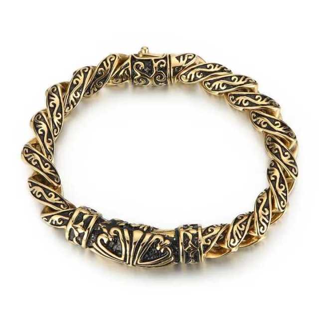 10mm Nordic Viking Bracelet Wholesale Stainless Steel Link Chain Bracelet for Men