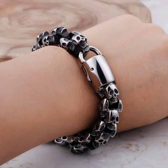 316l Stainless Steel Big Skeleton Men Bracelet