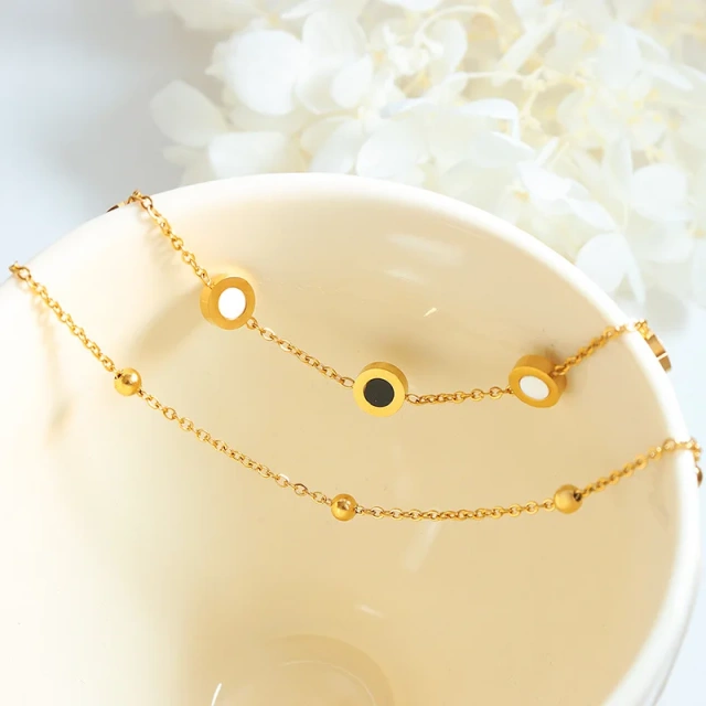 Ins Style Simple Design Stainless Steel Bracelet Chain Luxury Plated 18k Real Gold Bracelet for Women
