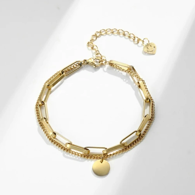 18K Gold Plated Bracelet Men Stainless Steel for Men and Women Luxury Bracelet Men Stainless Steel Rose Gold Silver Plated