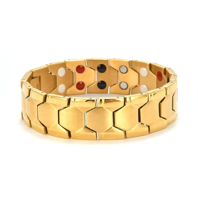 Fashion Gold Man Bracelet 18K Gold Plated Stainless Steel for Men