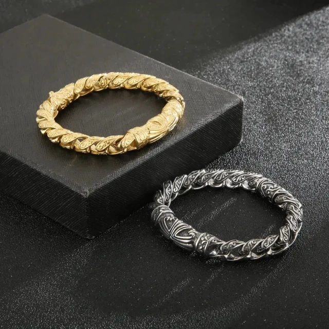 10mm Nordic Viking Bracelet Wholesale Stainless Steel Link Chain Bracelet for Men