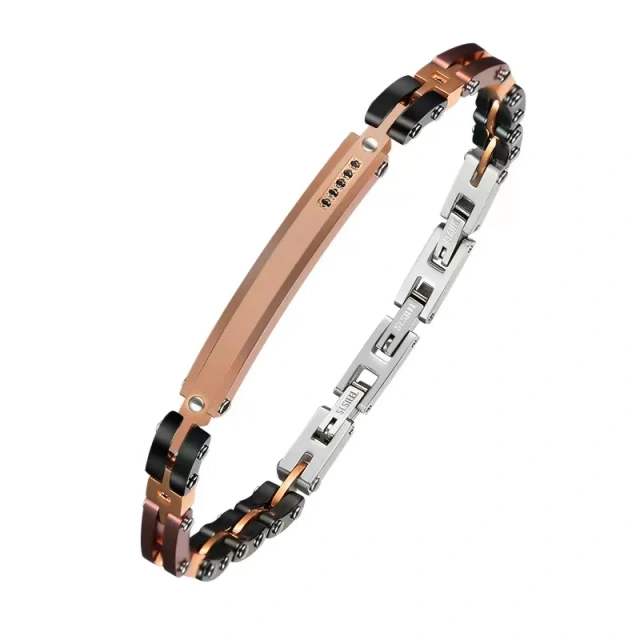 Wholesale Chain Ceramics Bracelet New Arrival Simple Stainless Steel Black Gold and White Rectangle Oval Chain Ceramics Bracelet