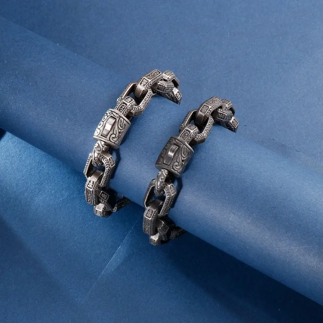 220mm Men Punk Stainless Steel Vivid Tangled Snakes Links Bracelet