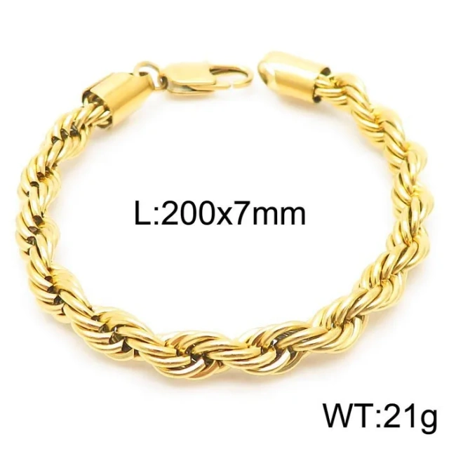 In Stock Fashion Unisex Jewelry Silver/ Gold/ Black Stainless Steel Vintage Bracelet Titanium Bracelet Rope Bracelet