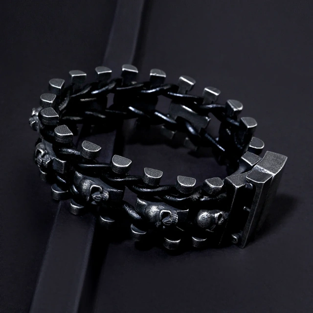 Punk Skull Wholesale Stainless Steel Chain Bracelet for Men