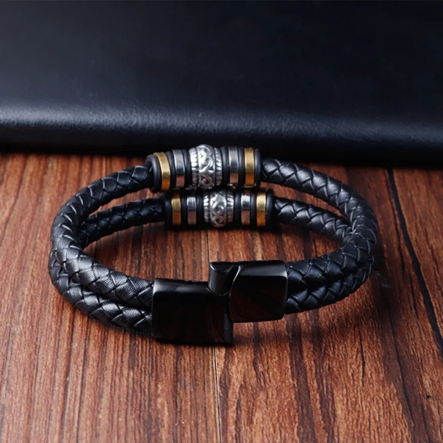 Cheap Mens Leather Bracelets with Best Price Men's Fashion Jewelry Mens Leather Bracelet Wholesale Directly