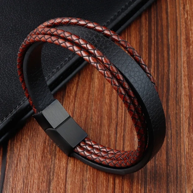 Customizable Fashion Logo Personalized Leather Bracelet for Men and Women Unisex Bulk Order