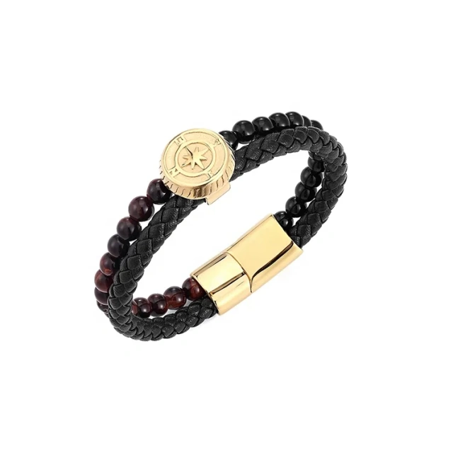 New Arrival Cool Magnetic-Clasp Braided Leather Bracelets for Men