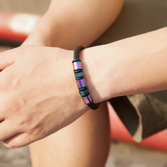 Luxury Fashion Jewelry Custom Bracelet Man Stainless Steel Bracelet Men Leather