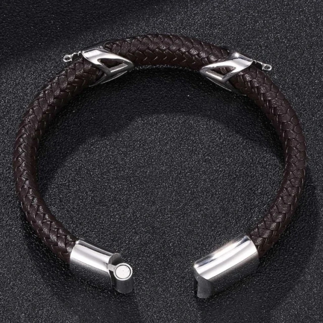 Wholesale Direct Deal Mens Bracelet String Metal with Leather