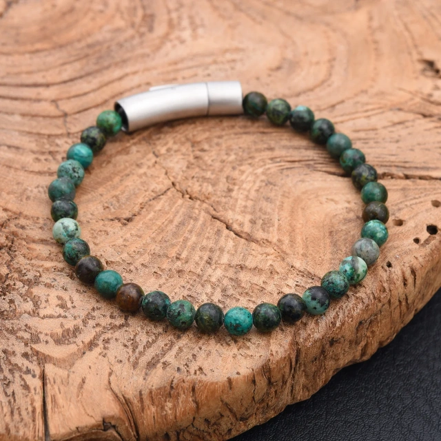 Wholesale Price Handmade Stainless Steel Buckle Volcanic Stone Mens Bracelet Fashion Jewelry Bracelet Bracelet for Boys