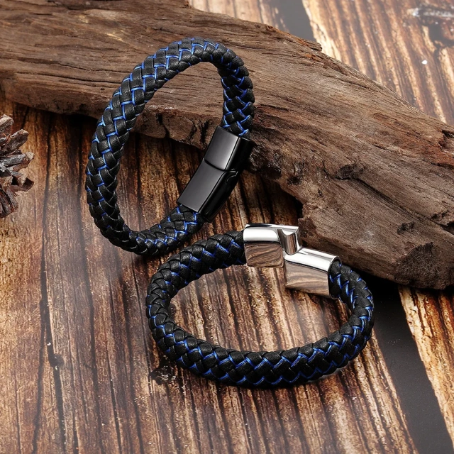 Fashion Leather Bracelet Engrave logo Bracelet Leather for Men