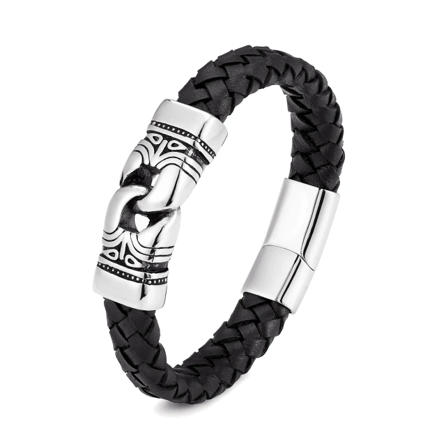 Fashion Mens Jewelry Leather Bracelete Braided Leather Bracelet for Men's Hand Bracelet