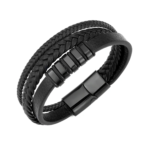 Personalized Mens Jewelry Leather Men Bracelete Braided Leather Bracelet