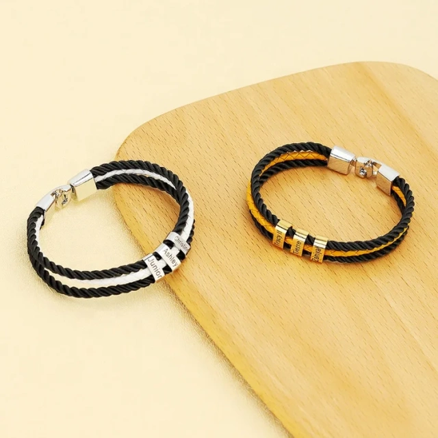 Retro Metal Leather Bracelets Sets Men Jewelry Vintage Handmade