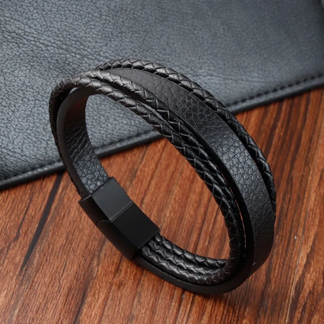 Customizable Fashion Logo Personalized Leather Bracelet for Men and Women Unisex Bulk Order