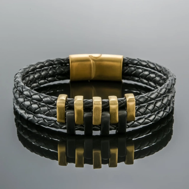 Men Luxury Bracelet Pu Leather Bracelet Men Silver Leather Bracelet Steel Stainless