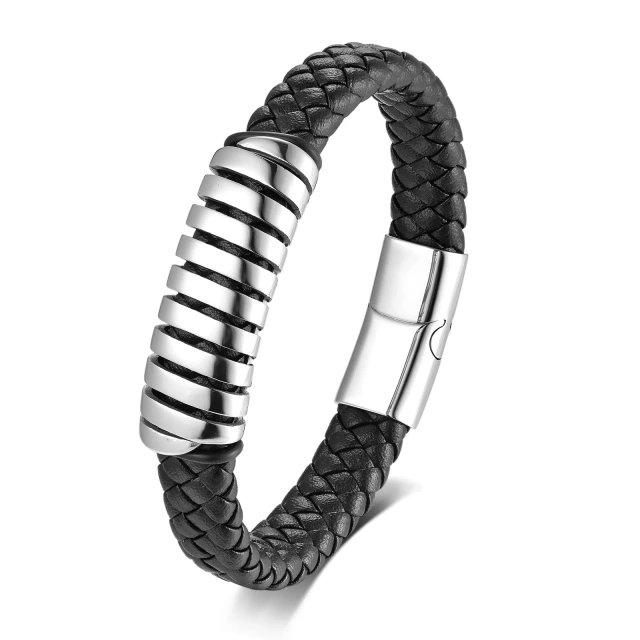 Best Selling Wholesale Price 19cm 21cm 23cm Steel Bracelet Bracelet Man Leather Bracelet Jewelry for Men Women
