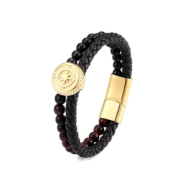 New Arrival Cool Magnetic-Clasp Braided Leather Bracelets for Men