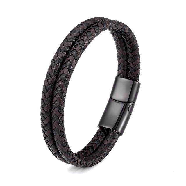 2024 Factory Wholesale Fashion Bracelet Accessories Men Stainless Steel Bracelet Leather Man Bracelet Chain