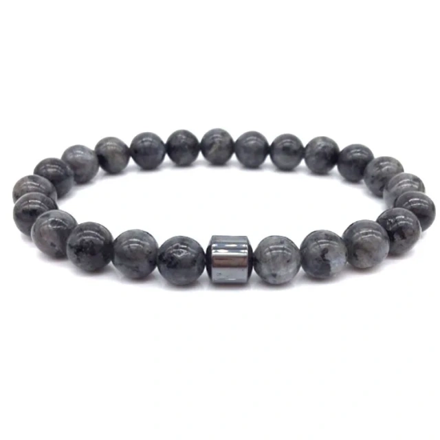 Men's and Women's Natural Stone Bead Bracelet Black Eye Tiger Eye Single Circle Hand String Fashion Bangles