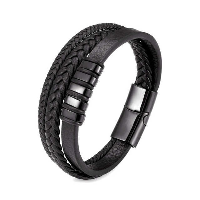 Personalized Mens Jewelry Leather Men Bracelete Braided Leather Bracelet