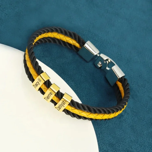 Retro Metal Leather Bracelets Sets Men Jewelry Vintage Handmade