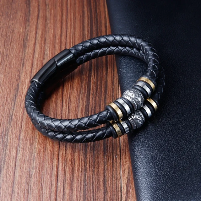 Cheap Mens Leather Bracelets with Best Price Men's Fashion Jewelry Mens Leather Bracelet Wholesale Directly