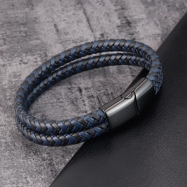 Luxury Men Jewelry Blue Man Leather Bracelet Men Bracelet Luxury Brand With Best Price