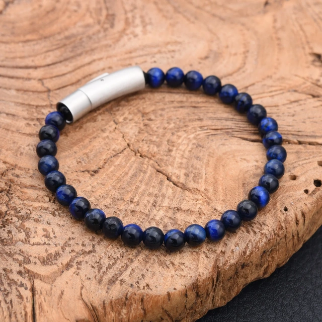 Wholesale Price Handmade Stainless Steel Buckle Volcanic Stone Mens Bracelet Fashion Jewelry Bracelet Bracelet for Boys