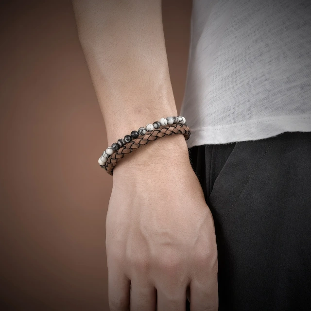 Double Layers Braided Leather Wrap Bracelets Lava Tiger Eye Natural Stone Beaded Bracelet Magnetic Clasp Leather Bracelet for Me