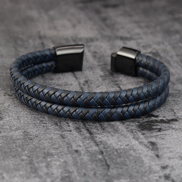 Luxury Men Jewelry Blue Man Leather Bracelet Men Bracelet Luxury Brand With Best Price