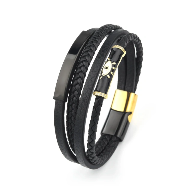 Brand New Custom Leather Bead Bracelet Colorful Handmade Leather Bracelet Personalized Leather Bracelet for Men