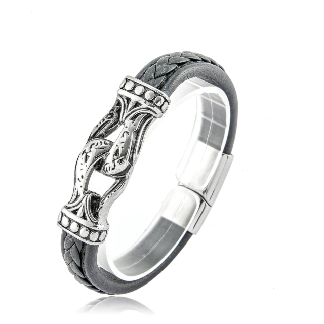 2023 Hot Products Handmade Mens Leather Bracelet Braided Mens Hand Bracelet for Men With Custom Laser Logo Clasp With Giftbox