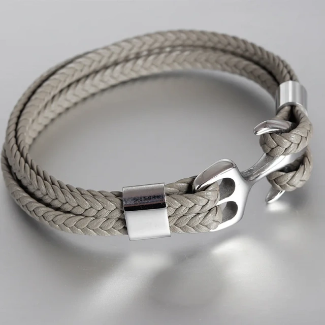 Best Price logo Bracelet for Men Black Leather Bracelet