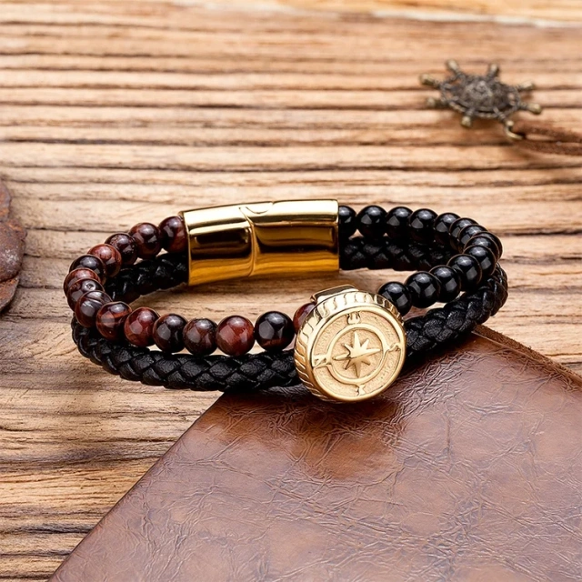 New Arrival Cool Magnetic-Clasp Braided Leather Bracelets for Men