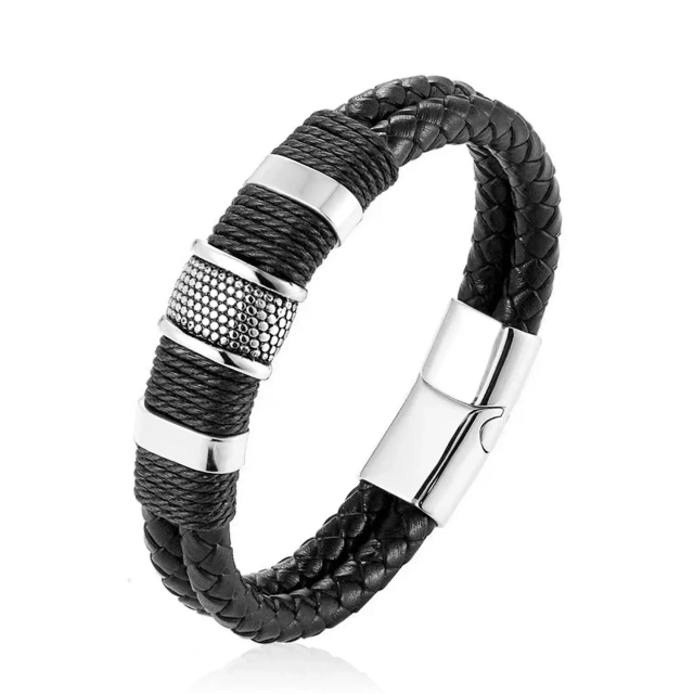 Custom Men Jewelry Handmade 18CM 19CM 20CM 21CM 22CM Wholesale Bracelets Steel Gold Plated Bracelet Braid Rope Bracelet