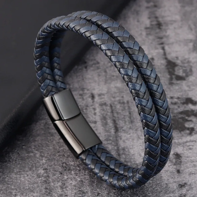 Luxury Men Jewelry Blue Man Leather Bracelet Men Bracelet Luxury Brand With Best Price