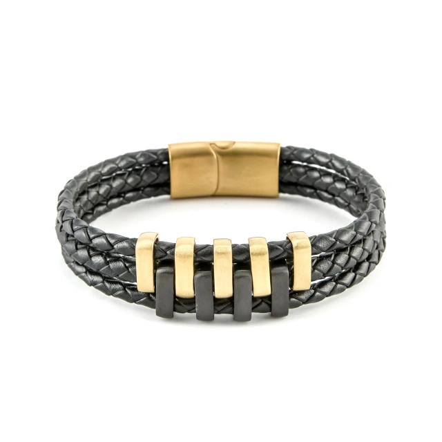 Men Luxury Bracelet Pu Leather Bracelet Men Silver Leather Bracelet Steel Stainless