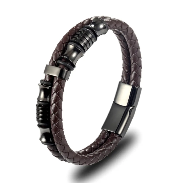 2024 Hot Sale Men Magnetic Bracelet Accessories Jewelry Leather Stainless Steel Bracelet for Men