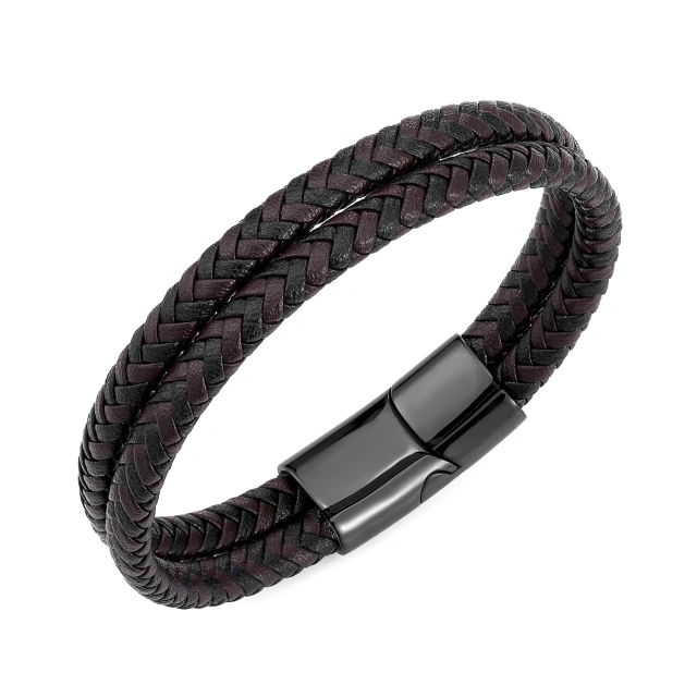 2024 Factory Wholesale Fashion Bracelet Accessories Men Stainless Steel Bracelet Leather Man Bracelet Chain