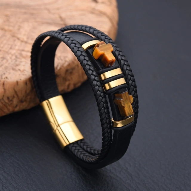 Wholesale Factory Price New Design Fashionable Stainless Steel Jewelry for Women Mens Bracelet Custom Leather Bracelet