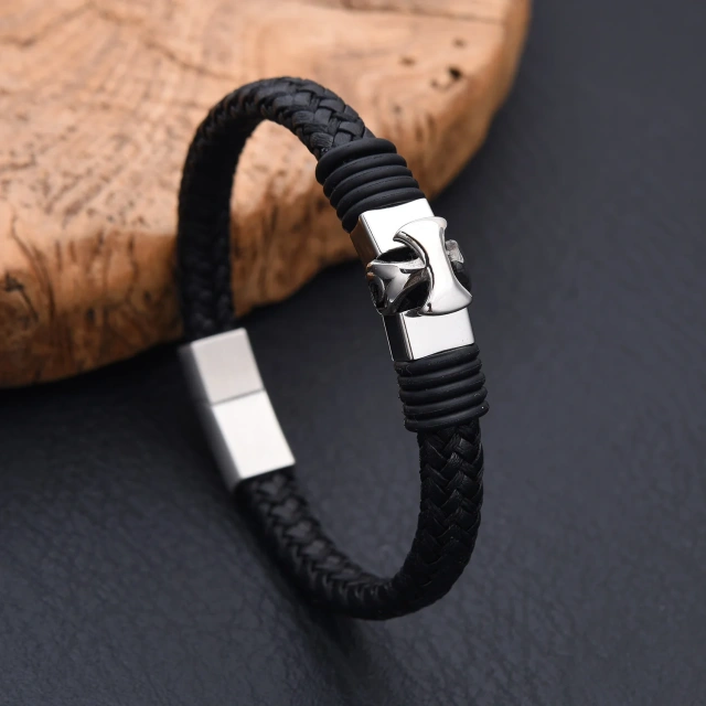 Wholesale Price Handmade Weaving Women Men Bracelet New Leather Bracelet Stainless Steel Jewelry Fashion Bracelet