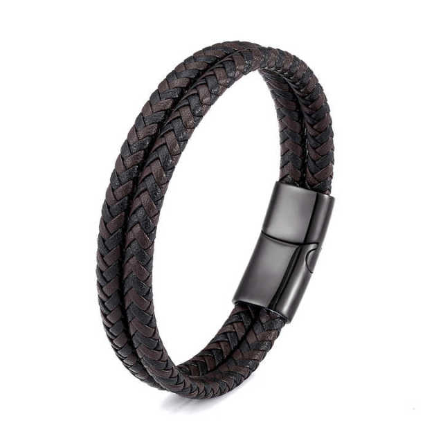 2024 Factory Wholesale Fashion Bracelet Accessories Men Stainless Steel Bracelet Leather Man Bracelet Chain