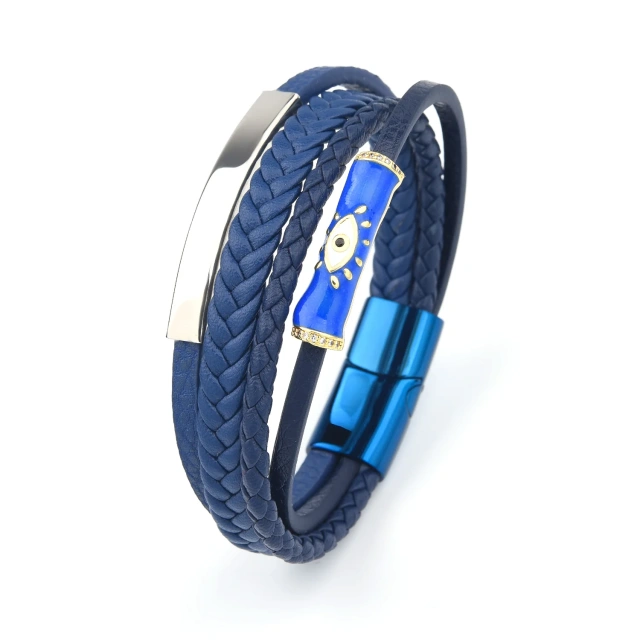 Brand New Custom Leather Bead Bracelet Colorful Handmade Leather Bracelet Personalized Leather Bracelet for Men