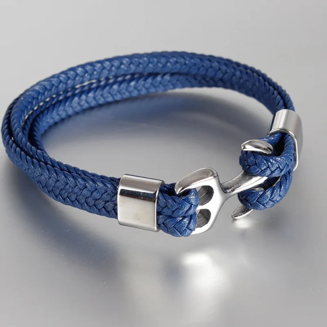 Best Price logo Bracelet for Men Black Leather Bracelet