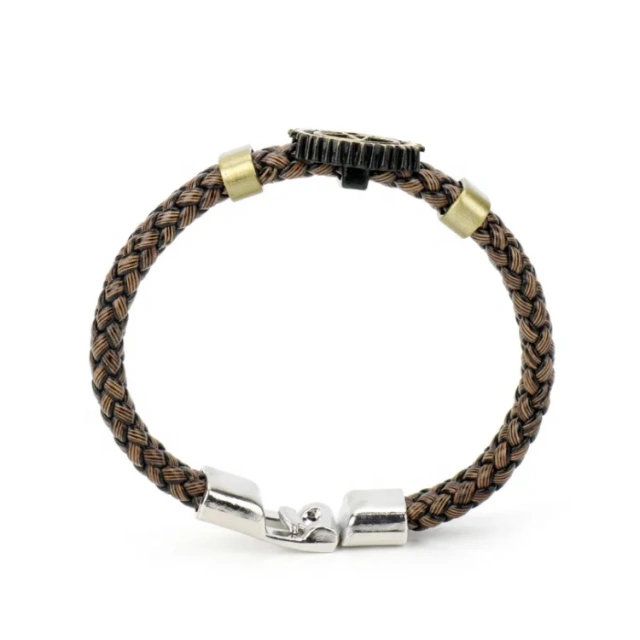 Men's Decoration Essentials Five Star Cuff Bracelet Bangle Leather