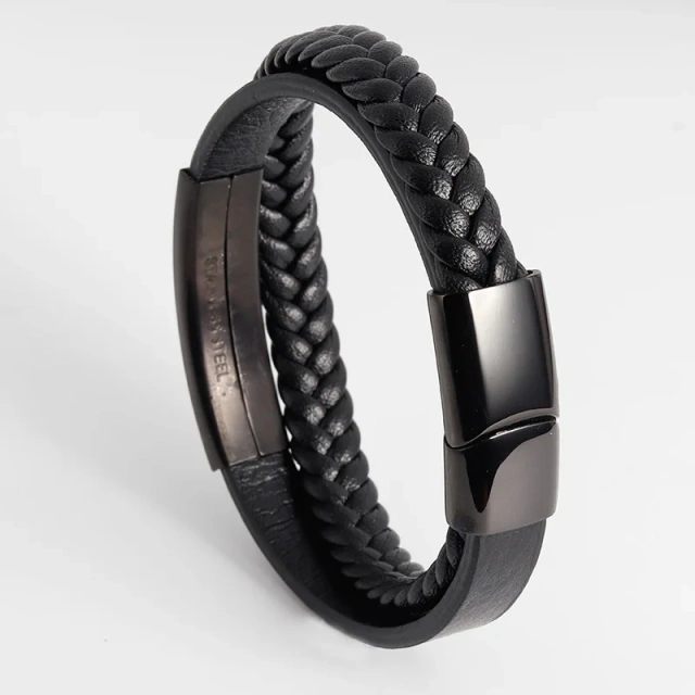 Ready to Ship Mens Fashionable Bracelet Handmade Leather 21cm Simple Bracelet Wrap Leather Bracelets